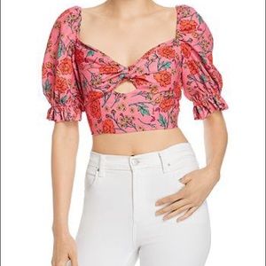 finders keepers floral pink crop top